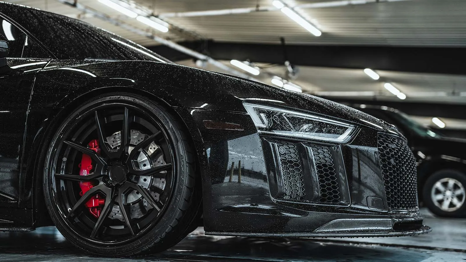 Audi RS bodywork and paint repair at OH Works in Fairford