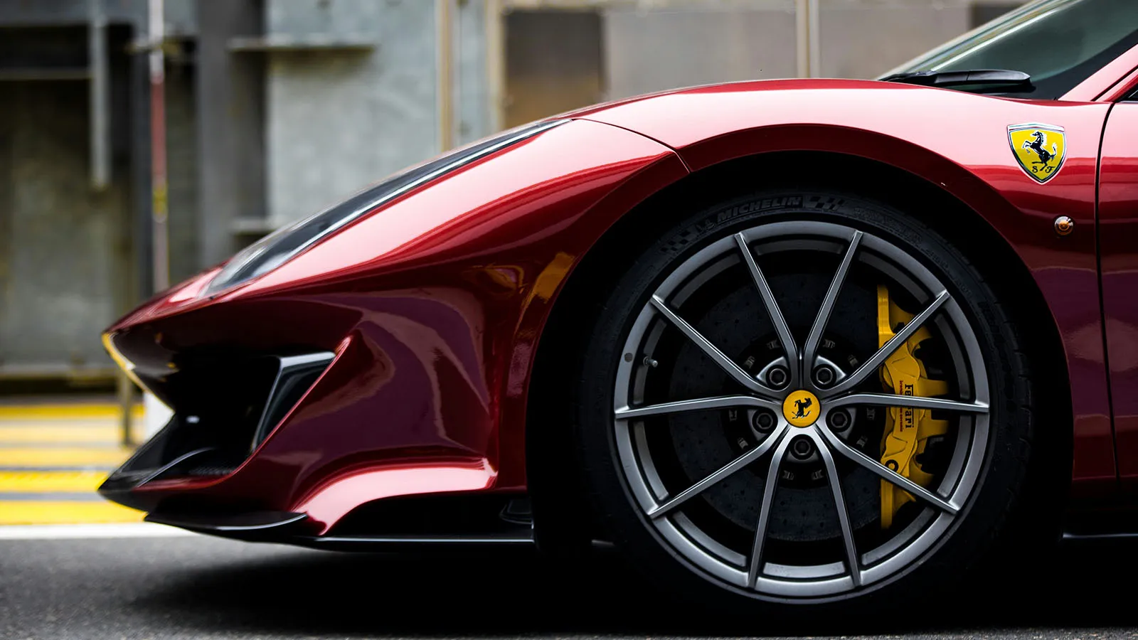 Ferrari bodywork and paint repair at OH Works in Fairford